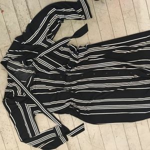 Ann Taylor black & white striped dress, size 16